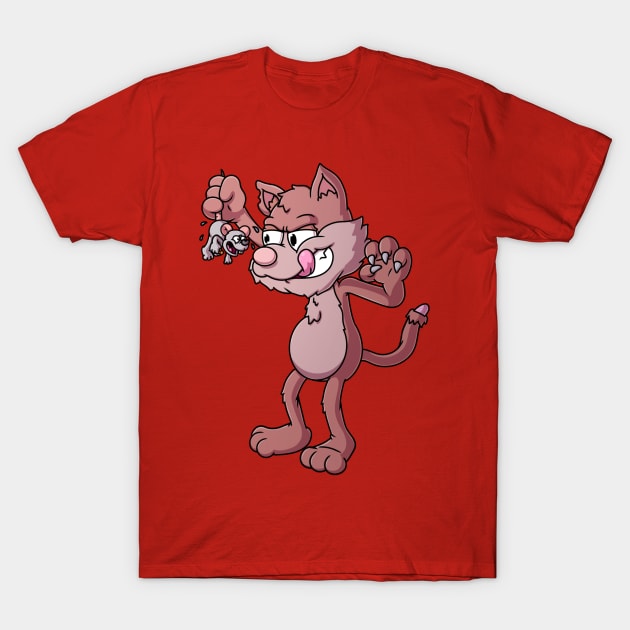 Cat vs. Mouse T-Shirt by TheMaskedTooner